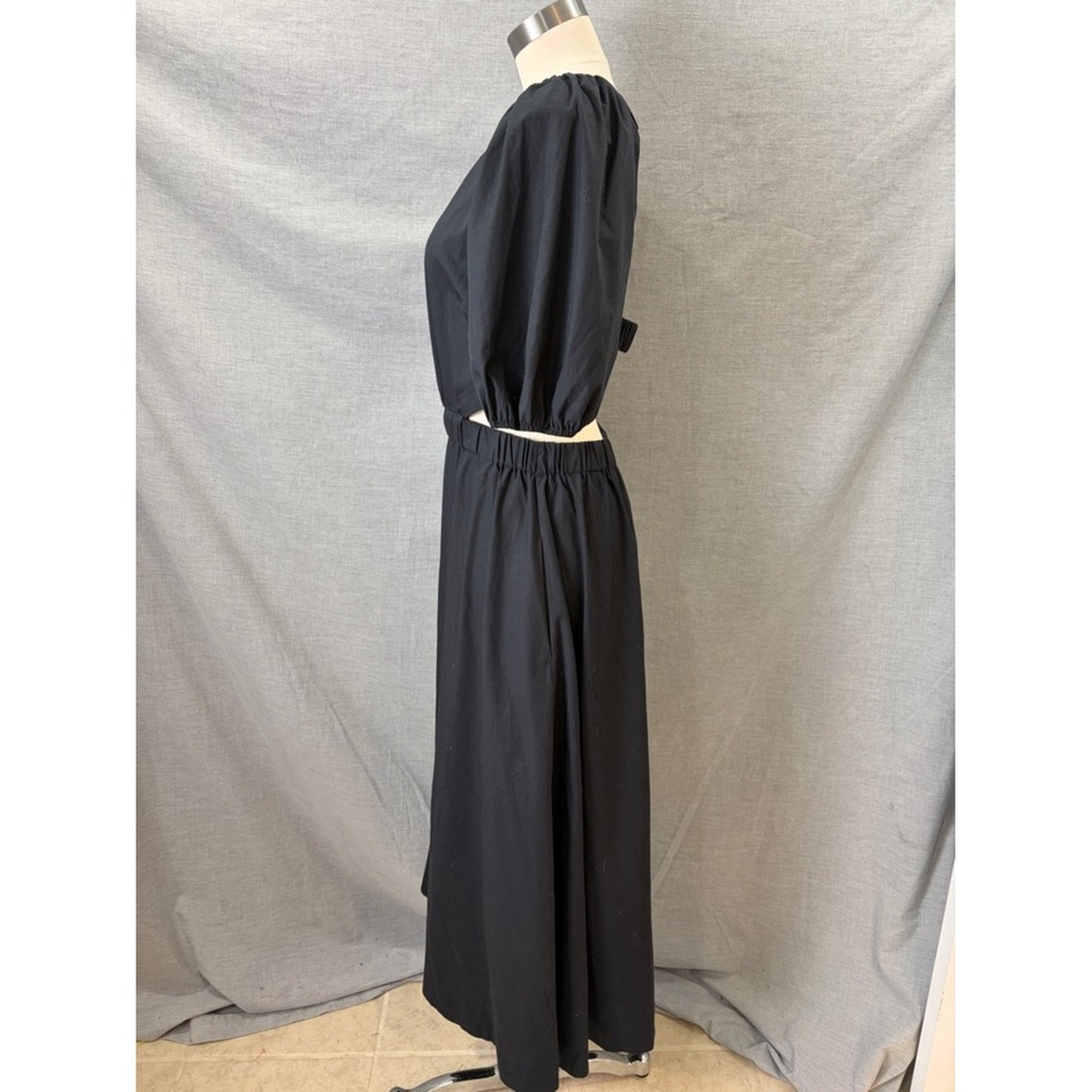 Abercrombie & Fitch Black Open Back Puff Sleeve Maxi Dress M - Picture 5 of 11